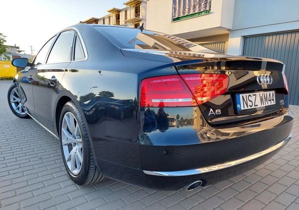 Audi A8 cena 93900 przebieg: 208471, rok produkcji 2010 z Szczytno małe 781